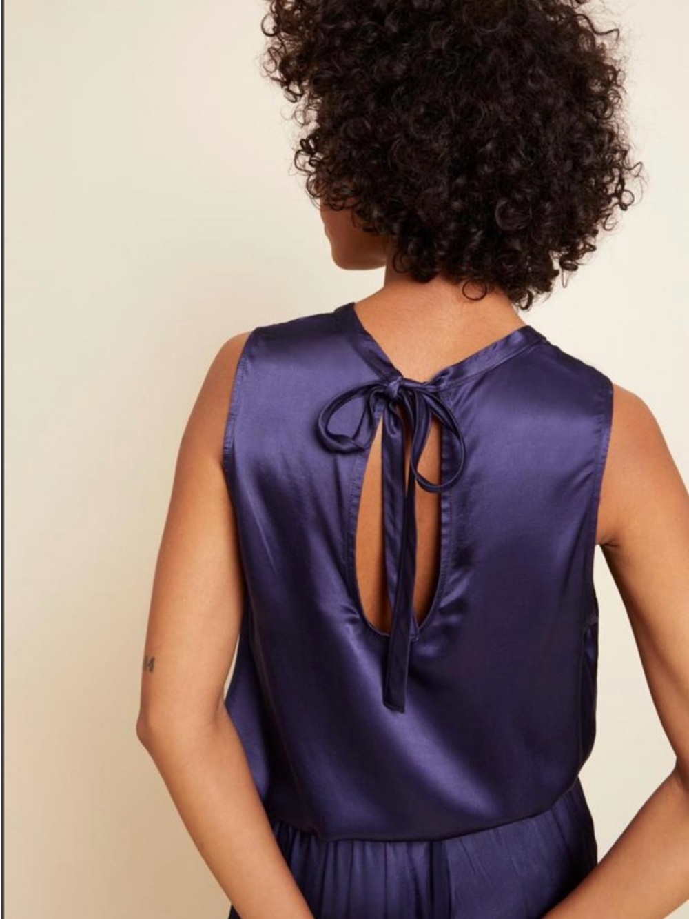 Nation LTD Navy‎ Satin Tank